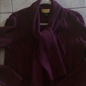 sweater cardigan w/scarf all in one! St. John brand NWT